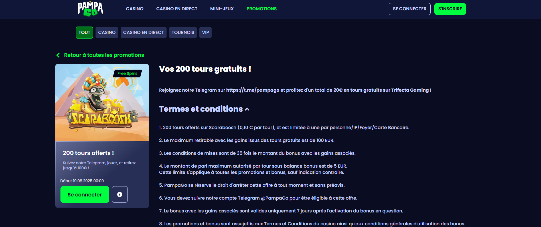 Découvrez les incroyables tours gratuits sans dépôt offerts par le casino Pampago.